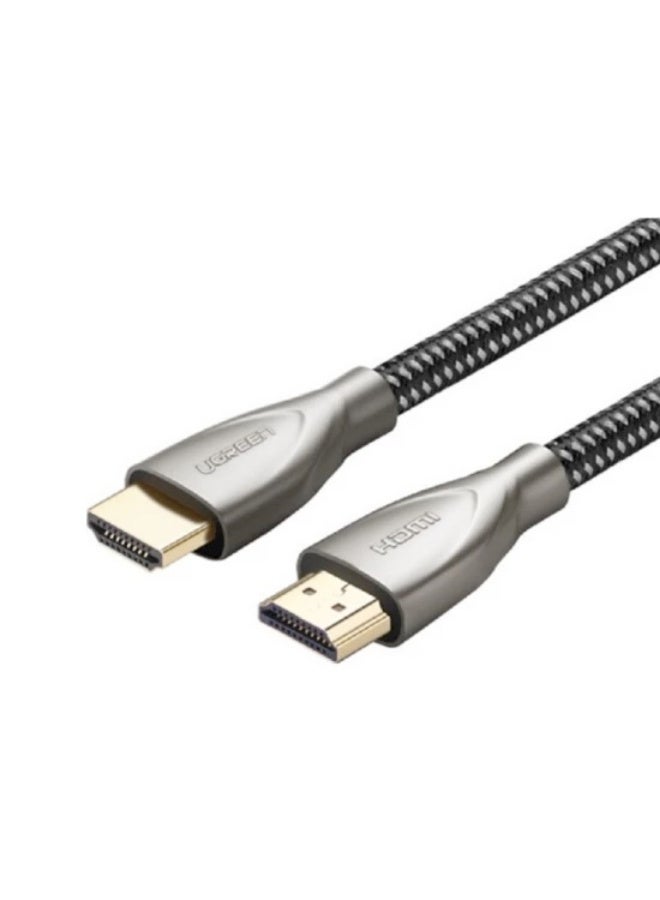 Ugreen HDMI 2.0 Carbon Fiber Zinc Alloy Cable, 2 Meter Length, 24K Metal Plated Cable Head, Gray (50108)